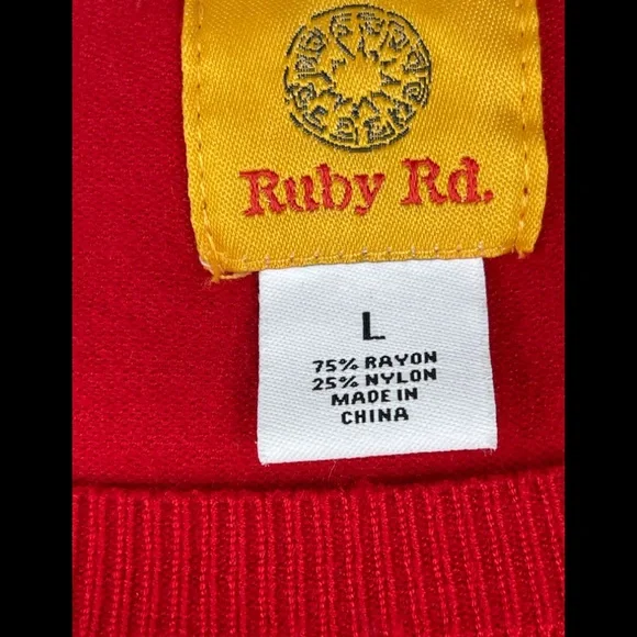 Ruby Rd. Beaded Sweater Size L - Picture 5 of 8